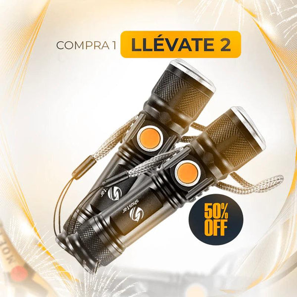 COMPRE 1 Y LLÉVATE 2 - Linterna Táctica TitanioPro™ USB - Vinolli